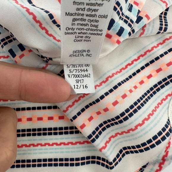 Athleta tank top size large striped racer back tassel casual weekend - Picture 7 of 7